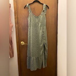 Abercrombie & Fitch Midi Dress - Green and White print